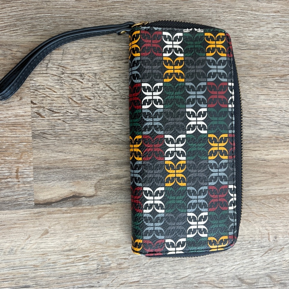 Fossil Black Multicolor Patterned Wallet - image 6